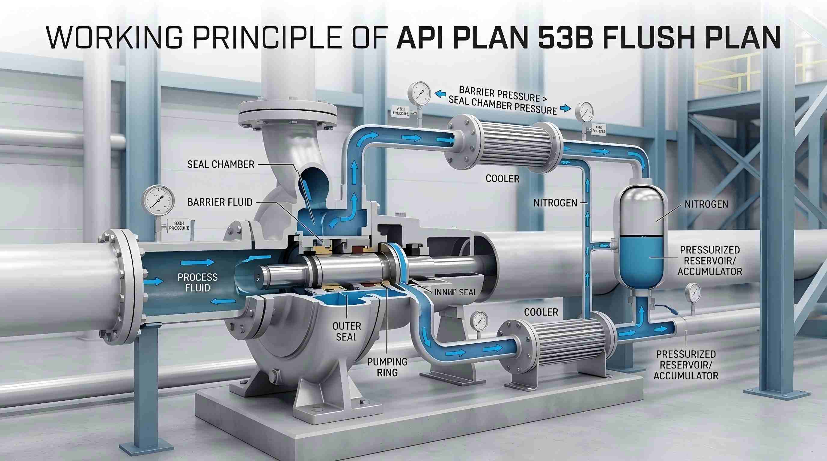 ຫຼັກການເຮັດວຽກຂອງ API PLAN 53B Flush Plan