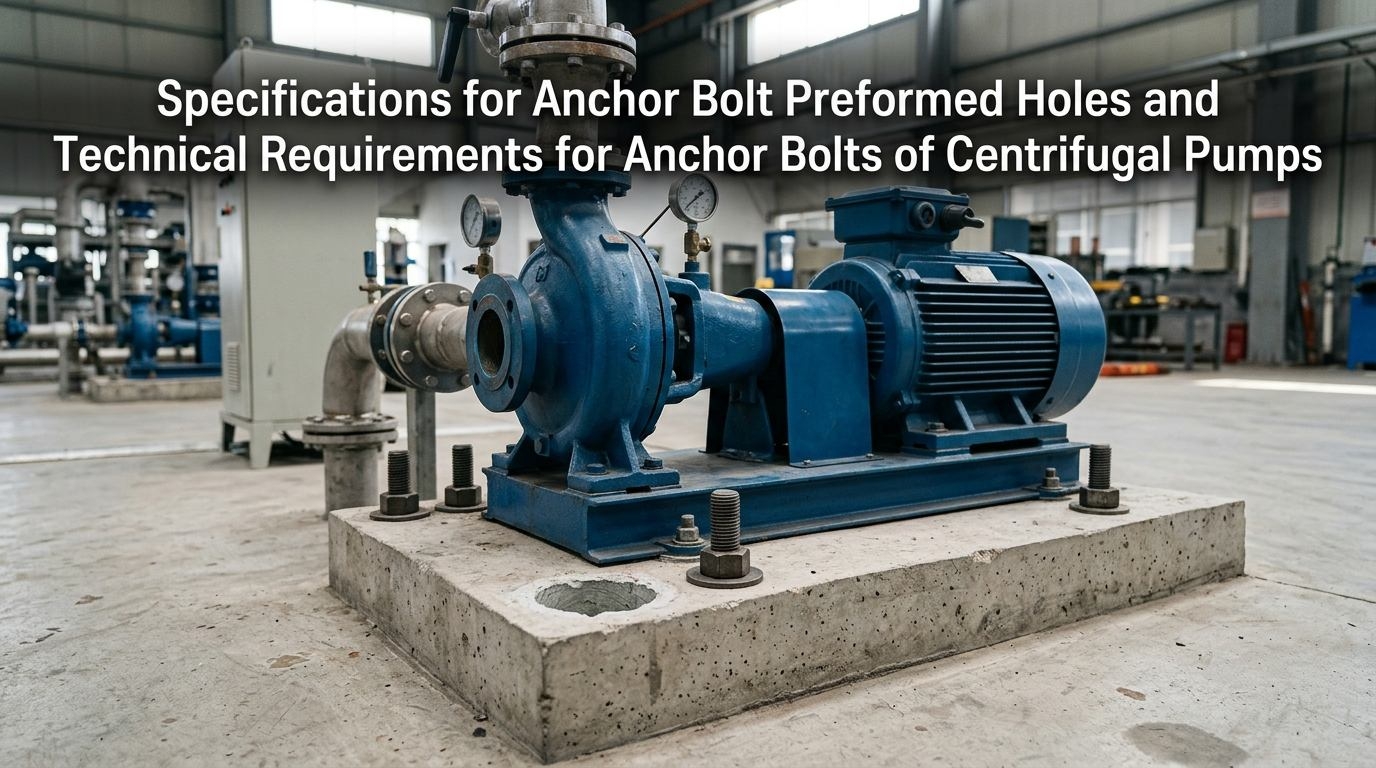 ຂໍ້ມູນຈໍາເພາະສໍາລັບ Anchor Bolt Preformed Holes ແລະຂໍ້ກໍານົດດ້ານວິຊາການສໍາລັບ Anchor Bolts ຂອງ Pump centrifugal